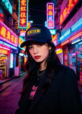 Retro street fashion sign 'Neon Past'